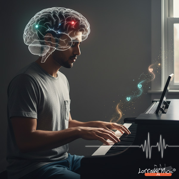 Brain regions activated by playing music for mental wellness