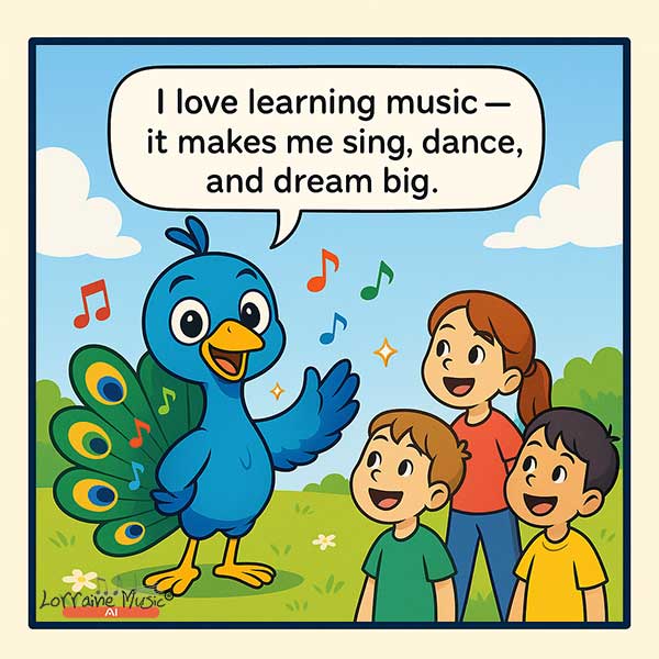 I love learning music - it makes me sing, dance, and dream big!